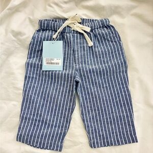 Baby Cottons Blue Striped Baby Boy Pants - 6 Months